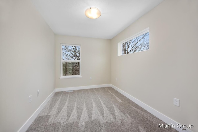 carpeted spare room with a wealth of natural light