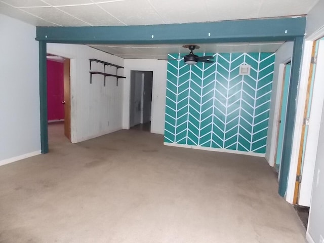 basement with carpet floors