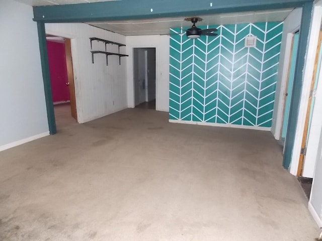 basement featuring carpet floors