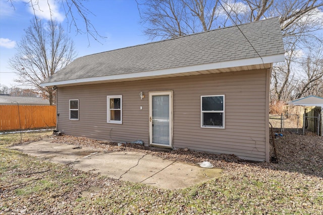 back of house with a patio area