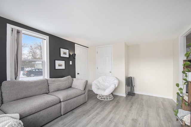 living room featuring light hardwood / wood-style floors