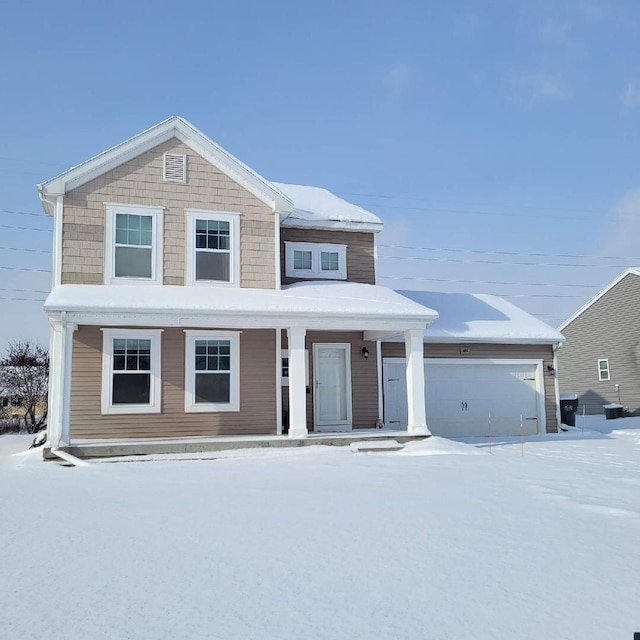 view of front of house with a garage