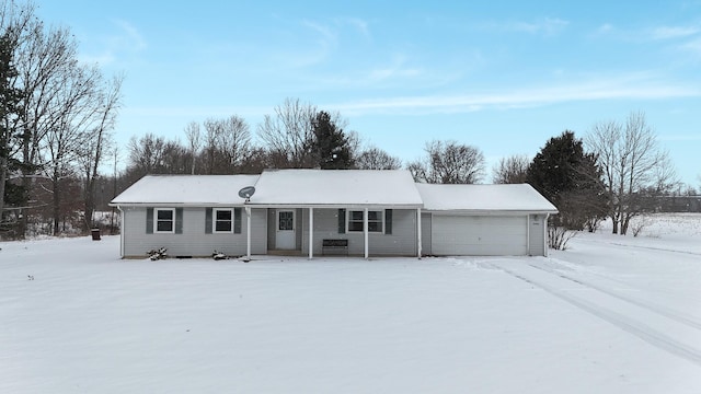 ranch-style home featuring a garage