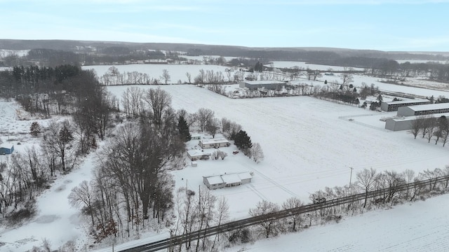 view of snowy aerial view