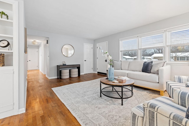 living room featuring hardwood / wood-style flooring