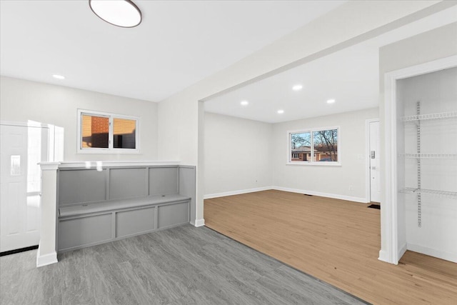 interior space with light wood-type flooring