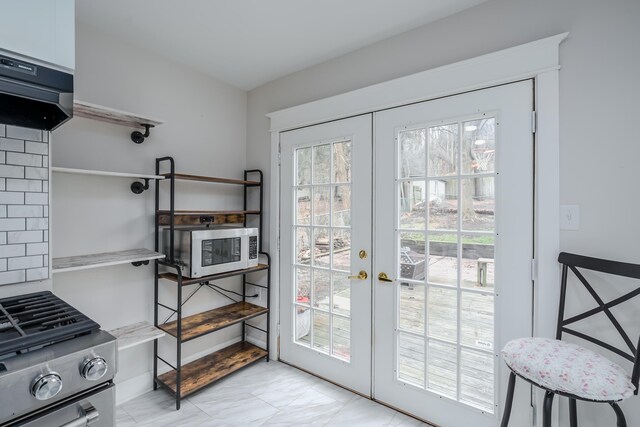 doorway to outside with french doors