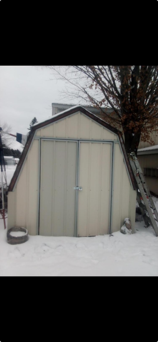 view of snow covered structure