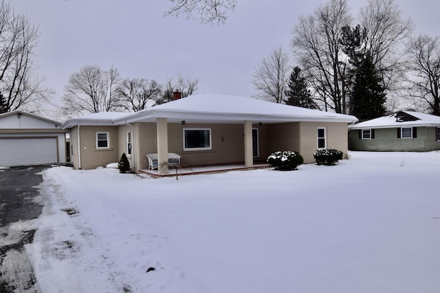 view of single story home