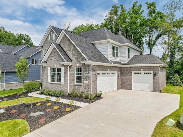 craftsman house with a garage