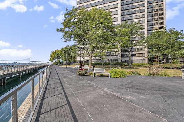 view of property's community featuring a water view