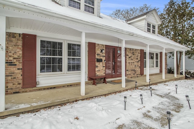 exterior space with covered porch