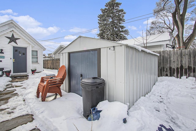 view of snow covered structure