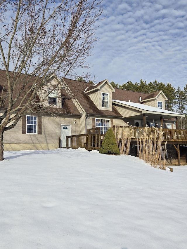 exterior space with a wooden deck