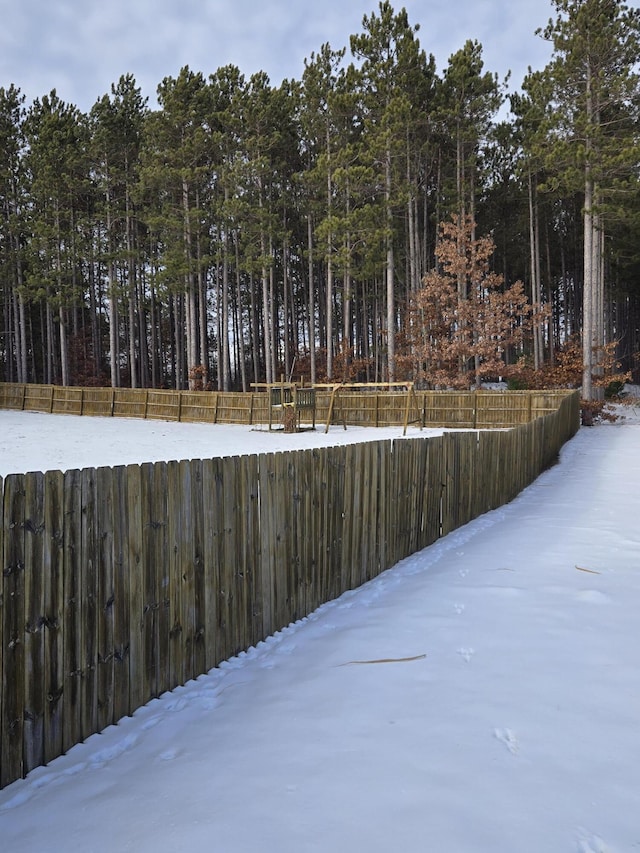 view of snowy yard