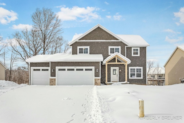 view of front of house with a garage