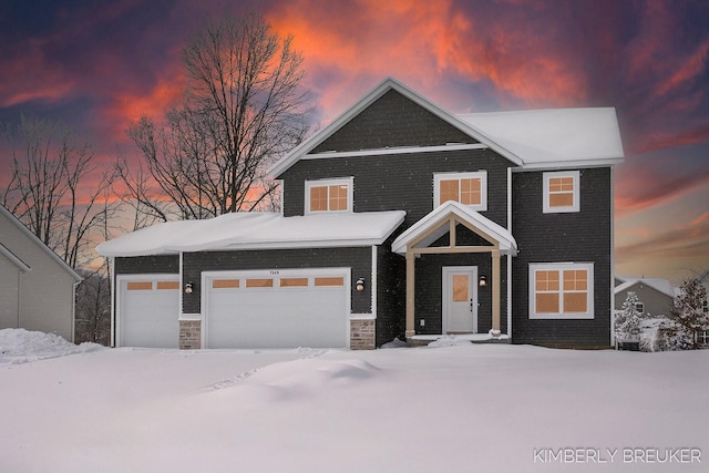 view of front of house featuring a garage