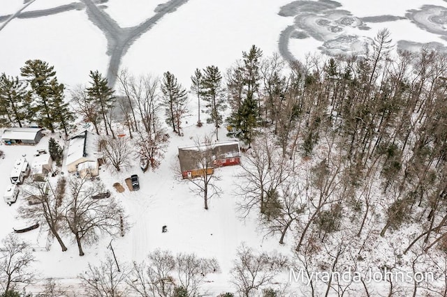 view of snowy aerial view