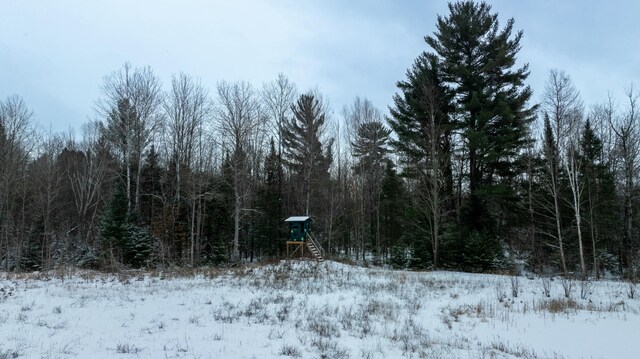 view of snow covered land