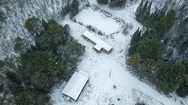 view of snowy aerial view