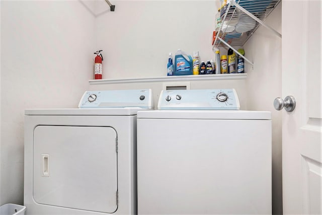 laundry room featuring washer and dryer