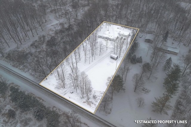 view of snowy aerial view