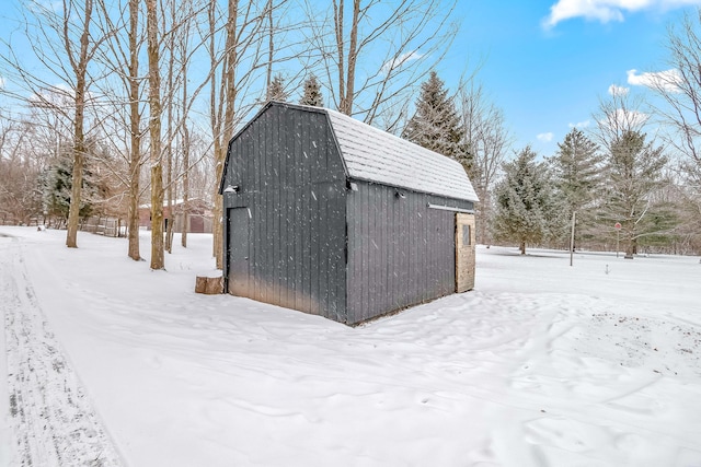 view of snow covered structure