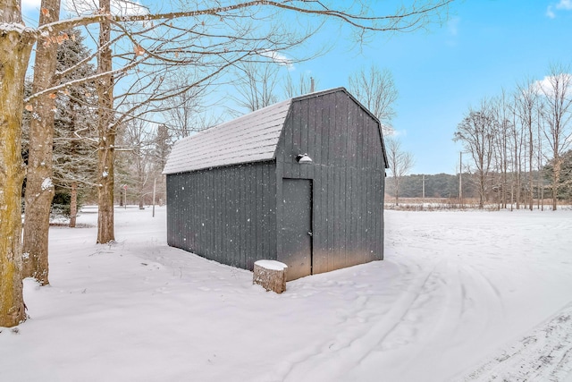 view of snow covered structure