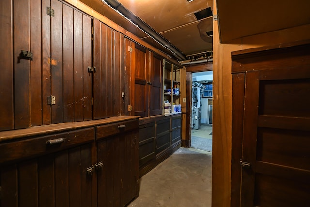 interior space with wooden walls