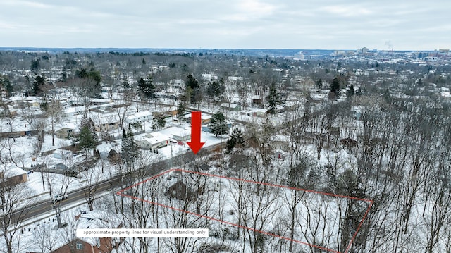 view of snowy aerial view