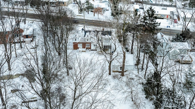 view of snowy aerial view