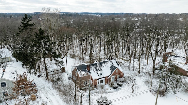 view of snowy aerial view