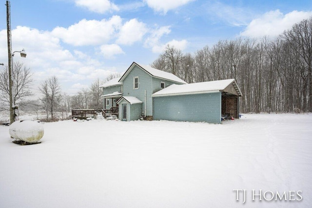 view of snowy exterior