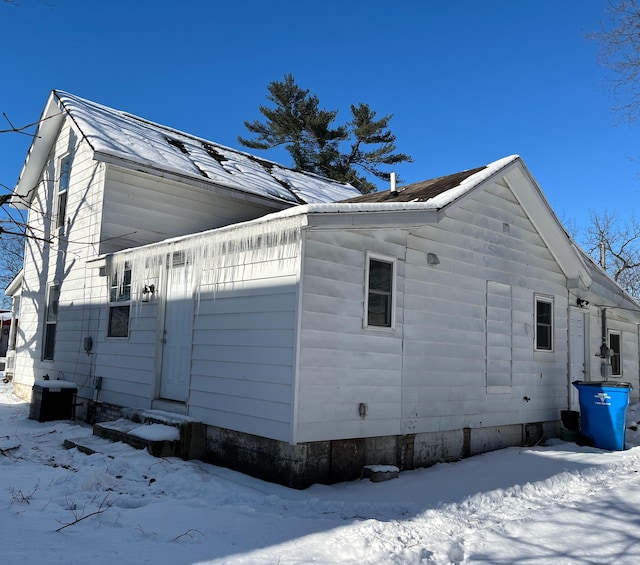 view of snowy exterior