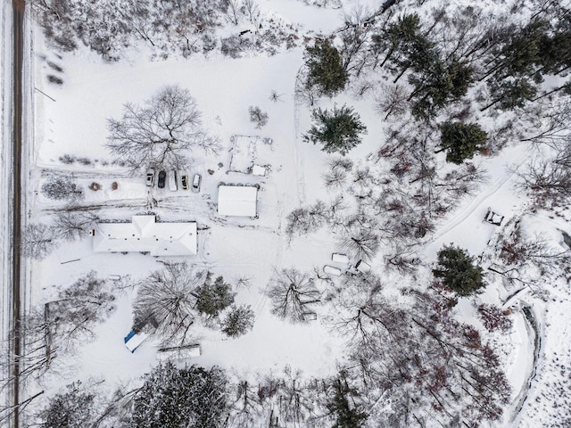 view of snowy aerial view