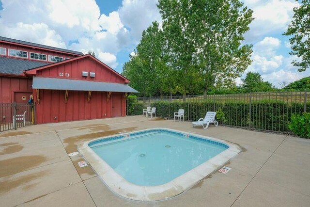 view of pool featuring a patio area