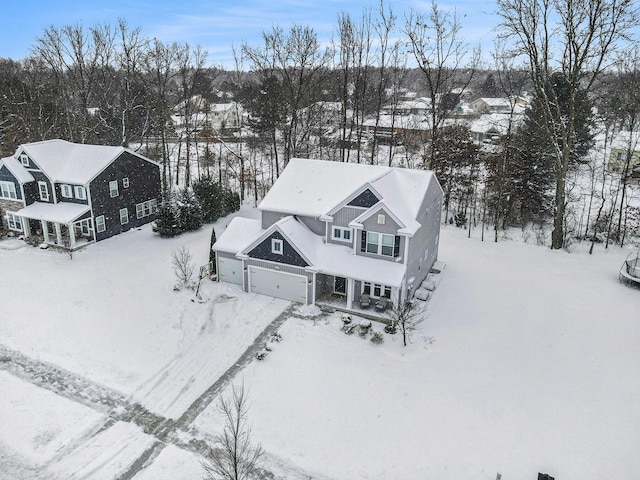 view of snowy aerial view