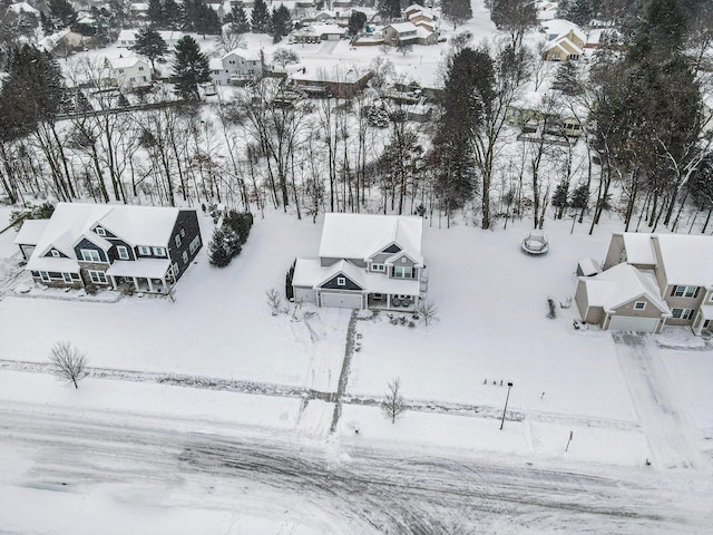 view of snowy aerial view