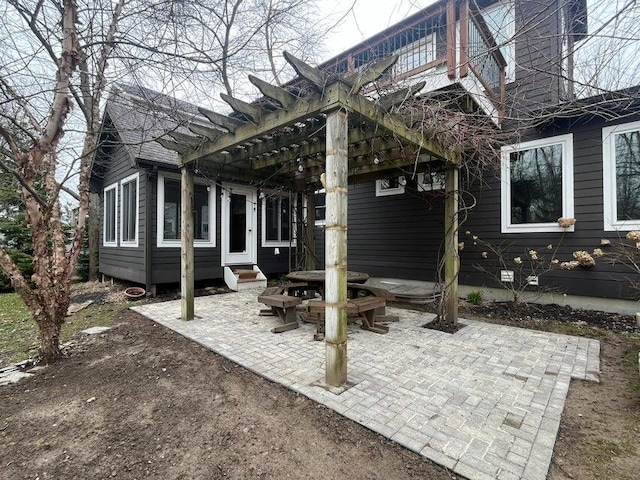 view of patio with a pergola