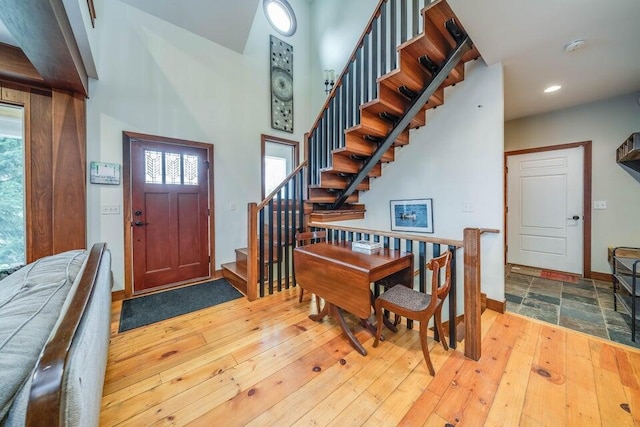 foyer featuring light hardwood / wood-style floors