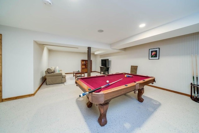 game room with pool table