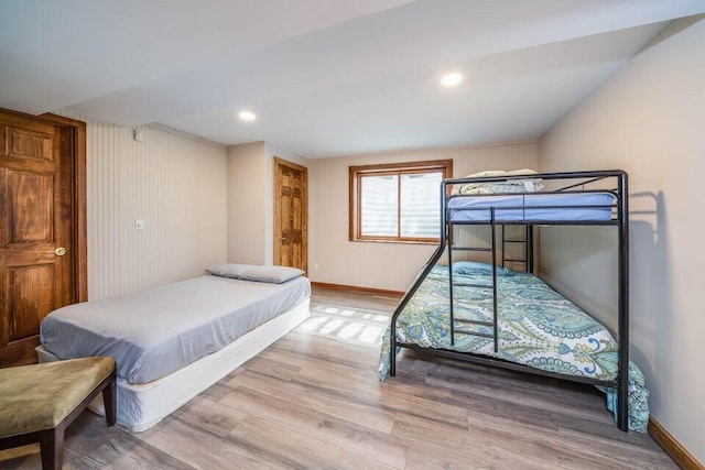 bedroom with light wood-type flooring