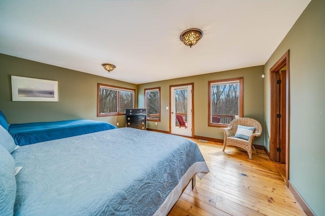 bedroom featuring light hardwood / wood-style floors