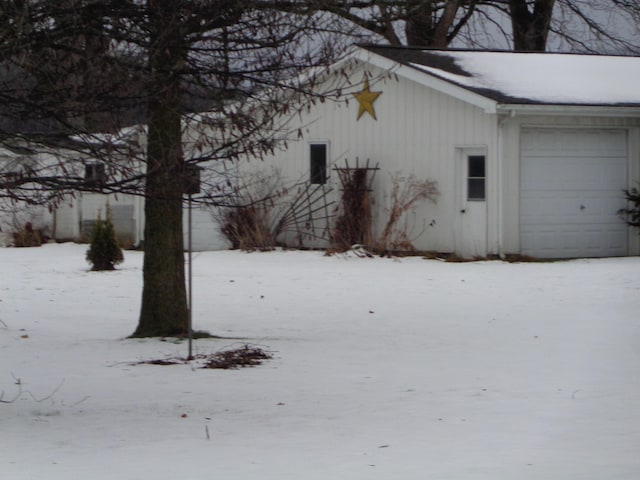 exterior space featuring a garage