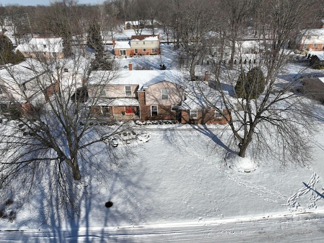 view of snowy aerial view