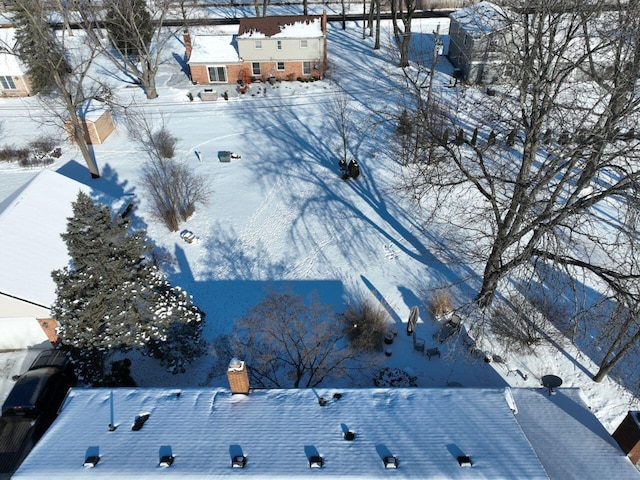 view of snowy aerial view