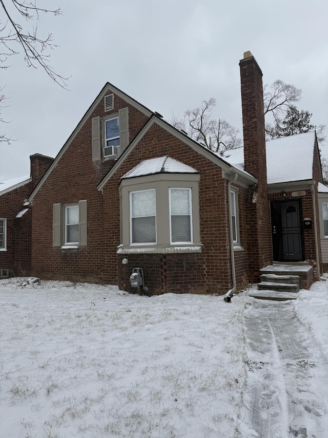 view of snow covered exterior