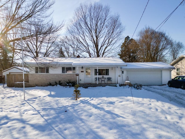 single story home featuring a garage