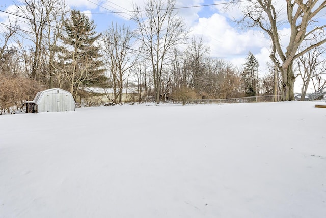 view of snowy yard