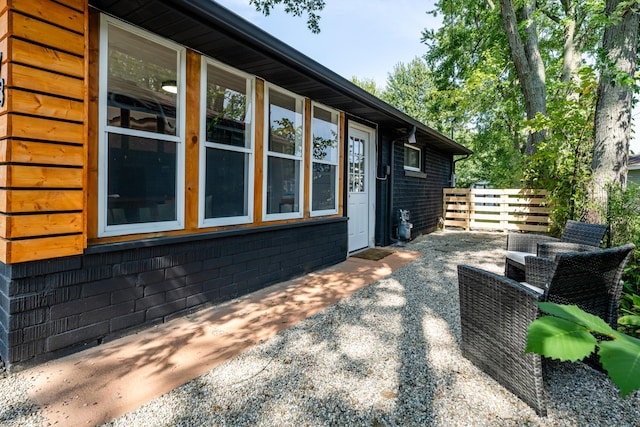 view of home's exterior with a patio area